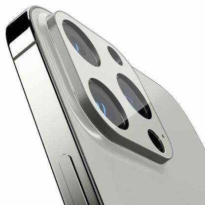 Spigen Optik Lens Protector - комплект 2 броя предпазни стъклени протектора за камерата на iPhone 13 Pro, iPhone 13 Pro Max (сребрист) 9