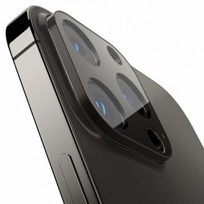 Spigen Optik Lens Protector - комплект 2 броя предпазни стъклени протектора за камерата на iPhone 13 Pro, iPhone 13 Pro Max (тъмносив) 8
