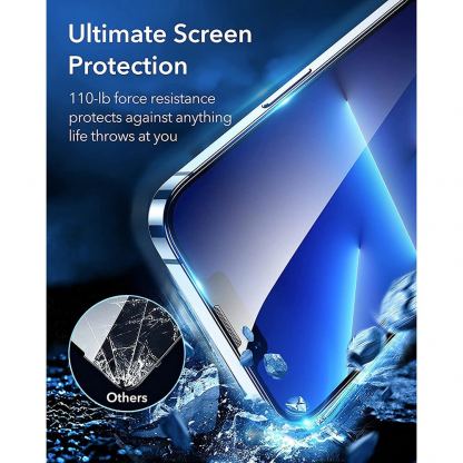 ESR Armorite 3D Full Cover Tempered Glass 2 Pack - 2 броя калени стъклени защитни покрития за дисплея на iPhone 13, iPhone 13 Pro (черен-прозрачен) 4