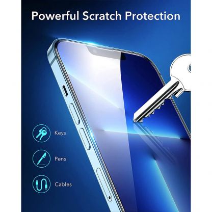 ESR Armorite 3D Full Cover Tempered Glass 2 Pack - 2 броя калени стъклени защитни покрития за дисплея на iPhone 13, iPhone 13 Pro (черен-прозрачен) 5