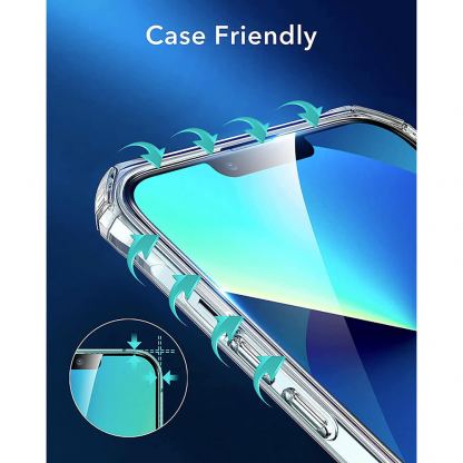 ESR Armorite 3D Full Cover Tempered Glass 2 Pack - 2 броя калени стъклени защитни покрития за дисплея на iPhone 13, iPhone 13 Pro (черен-прозрачен) 7