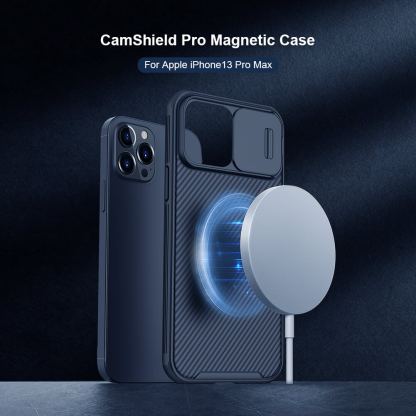 Nillkin CamShield Pro Magnetic Hard Case - хибриден удароустойчив кейс за iPhone 13 Pro Max (черен) 2