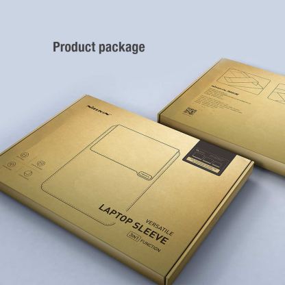 Nillkin Versatile Laptop Sleeve 14 3in1 - калъф с цип и вградена поставка за преносими компютри до 14 инча (черен) 8