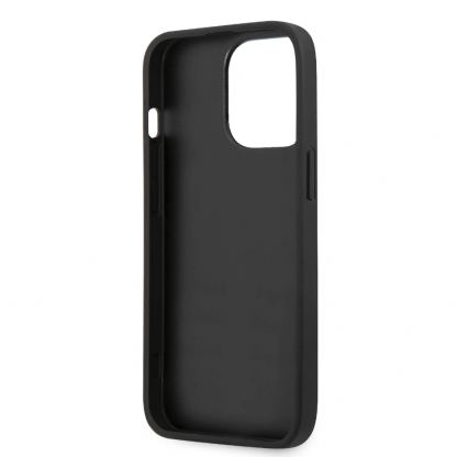 Karl Lagerfeld Ikonik Saffiano Leather Case - дизайнерски кожен кейс за iPhone 13 Pro (черен) 4