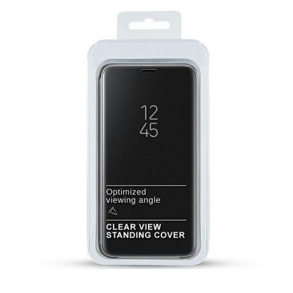 Clear View Stand Cover - кейс с поставка, през който виждате информация от дисплея за Samsung Galaxy A21s (черен) 2