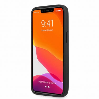 Guess Saffiano PU Leather Hard Case - дизайнерски кожен кейс за iPhone 13 Pro Max (сив) 4