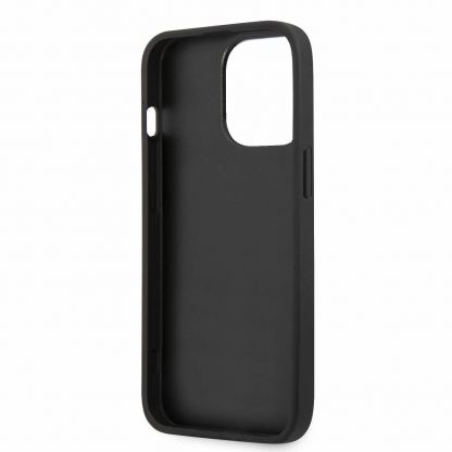 Guess Saffiano PU Leather Hard Case - дизайнерски кожен кейс за iPhone 13 Pro Max (черен) 5