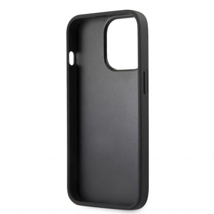 Guess Saffiano PU Leather Hard Case - дизайнерски кожен кейс за iPhone 13 Pro (сив) 5