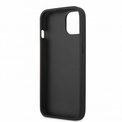 Guess Saffiano PU Leather Hard Case - дизайнерски кожен кейс за iPhone 13 (черен) 5
