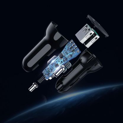 Choetech Dual Quick Charge 3.0 Car Charger 30W - 30W зарядно за кола с два USB изхода и технология за бързо зареждане (черен) 3