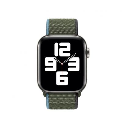 Apple Seasonal Fall Sport Loop - оригинална текстилна каишка за Apple Watch 38мм, 40мм, 41мм (тъмнозелен) 3