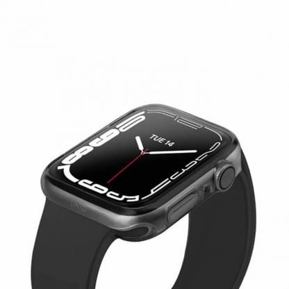 Uniq Glase Dual Pack Case - комплект от два броя качествен силиконов (TPU) кейс за Apple Watch 7 45мм (прозрачен-черен) 3