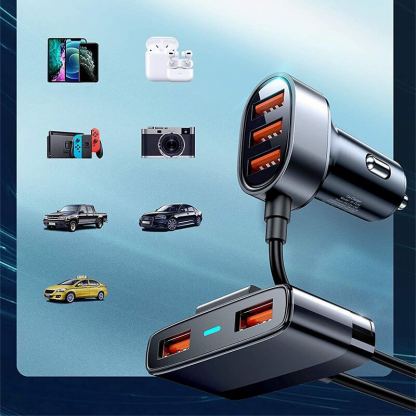 Joyroom Multi 5 Port USB Car Charger 31W - зарядно за кола с 5 USB порта за смартфони, таблети и мобилни устройства (черен) 6