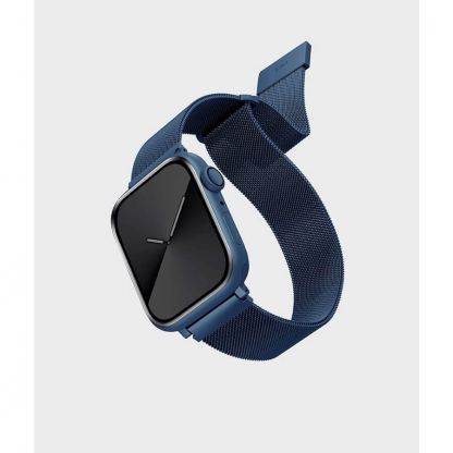 Uniq Dante Milanese Magnetic Stainless Steel Band - стоманена, неръждаема каишка за Apple Watch 42мм, 44мм, 45мм (тъмносин) 2