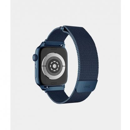 Uniq Dante Milanese Magnetic Stainless Steel Band - стоманена, неръждаема каишка за Apple Watch 42мм, 44мм, 45мм (тъмносин) 3