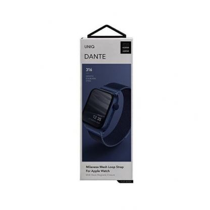 Uniq Dante Milanese Magnetic Stainless Steel Band - стоманена, неръждаема каишка за Apple Watch 38мм, 40мм, 41мм (тъмносин) 2