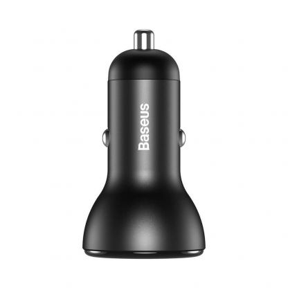 Baseus Digital Display PPS Dual Quick Car Charger 45W (TZCCBX-C0G) - зарядно за кола с USB и USB-C изход с технология за бързо зареждане и USB-C кабел (черен) 2