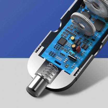 Baseus Digital Display PPS Dual Quick Car Charger 45W (TZCCBX-C0G) - зарядно за кола с USB и USB-C изход с технология за бързо зареждане и USB-C кабел (черен) 10