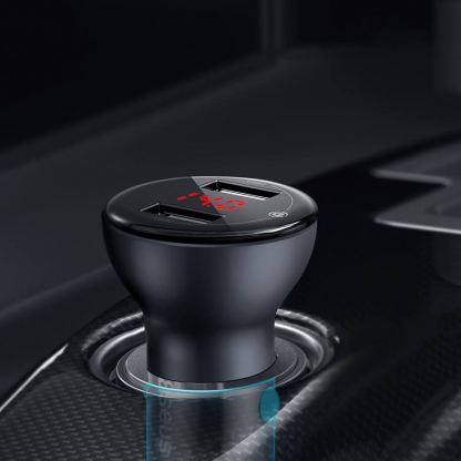 Baseus Digital Display PPS Dual Quick Car Charger 45W (TZCCBX-C0G) - зарядно за кола с USB и USB-C изход с технология за бързо зареждане и USB-C кабел (черен) 14