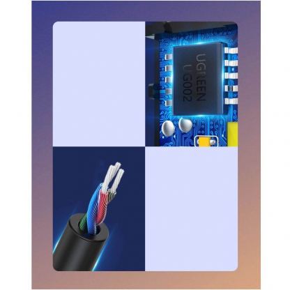 Ugreen USB Wireless Bluetooth 5.0 AUX Audio Adapter - безжичен блутут аудио адаптер, чрез който можете да прехвърлите звука от телевизор или компютър към слушалки или аудио система (черен) 6