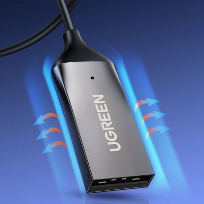 Ugreen USB Wireless Bluetooth 5.0 AUX Audio Adapter - безжичен блутут аудио адаптер, чрез който можете да прехвърлите звука от телевизор или компютър към слушалки или аудио система (черен) 8