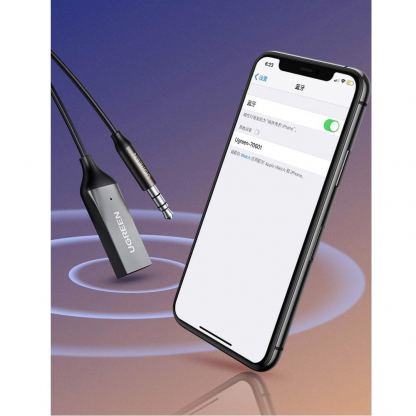 Ugreen USB Wireless Bluetooth 5.0 AUX Audio Adapter - безжичен блутут аудио адаптер, чрез който можете да прехвърлите звука от телевизор или компютър към слушалки или аудио система (черен) 13