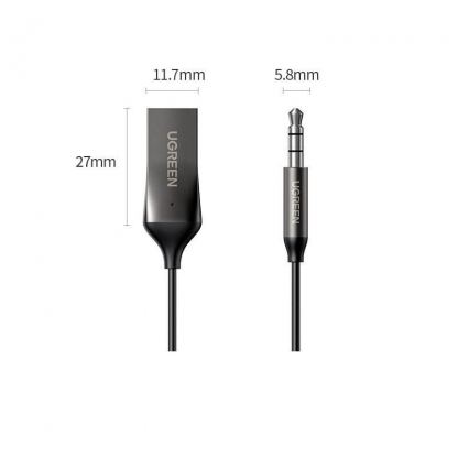 Ugreen USB Wireless Bluetooth 5.0 AUX Audio Adapter - безжичен блутут аудио адаптер, чрез който можете да прехвърлите звука от телевизор или компютър към слушалки или аудио система (черен) 17