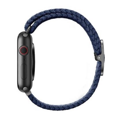 Uniq Aspen Adjustable Braided Band - текстилна каишка за Apple Watch 38мм, 40мм, 41мм (тъмносин) 5
