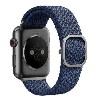 Uniq Aspen Adjustable Braided Band - текстилна каишка за Apple Watch 38мм, 40мм, 41мм (тъмносин) 6