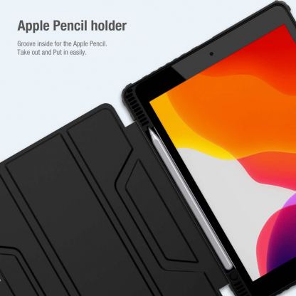 Nillkin Bumper PRO Protective Stand Case - удароустойчив хибриден кейс за iPad 9 (2021), iPad 8 (2020), iPad 7 (2019) (тъмносив) 10