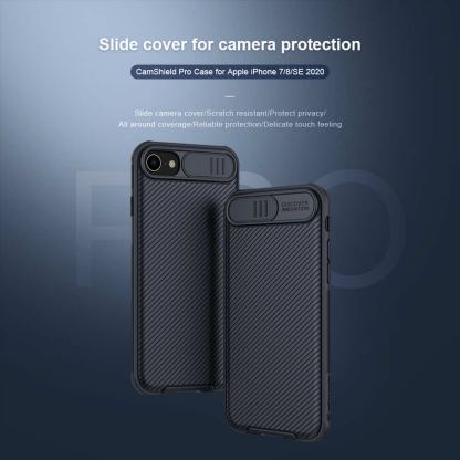 Nillkin CamShield Pro Case - хибриден удароустойчив кейс за iPhone SE (2020), iPhone 8, iPhone 7 (черен) 3