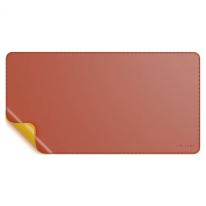 Satechi Dual Sided Eco-Leather Deskmate - дизайнерски кожен пад за бюро (жълт-оранжев) 3
