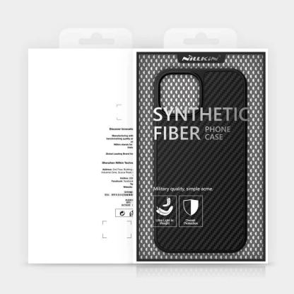 Nillkin Synthetic Fiber Carbon Case - силиконов (TPU) калъф за iPhone 13 Pro (черен) 2
