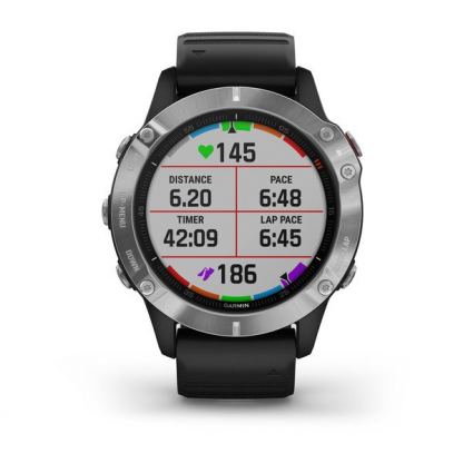 Garmin Fenix 6 - мултиспорт GPS часовник (сребрист с черна каишка)  6