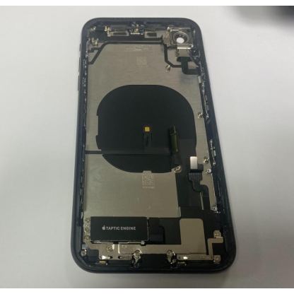 Apple iPhone XR Backcover Full Assembly - оригинален резервен заден капак заедно с Lightning порт, Taptic Engine, високоговорител, безжично зареждане и бутони (черен) 2