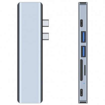 Tech-Protect USB-C Hub 7in1 v5 - USB-C хъб за свързване на допълнителна периферия за компютри и лаптопи с USB-C порт (тъмносив) 9