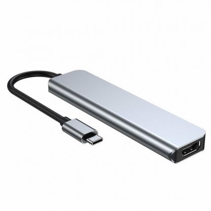 Tech-Protect USB-C Hub 6in1 v4 - USB-C хъб за свързване на допълнителна периферия за компютри и лаптопи с USB-C порт (тъмносив) 3