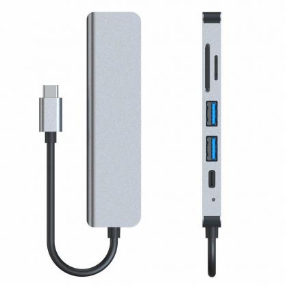 Tech-Protect USB-C Hub 6in1 v4 - USB-C хъб за свързване на допълнителна периферия за компютри и лаптопи с USB-C порт (тъмносив) 7