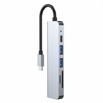 Tech-Protect USB-C Hub 6in1 v4 - USB-C хъб за свързване на допълнителна периферия за компютри и лаптопи с USB-C порт (тъмносив) 8