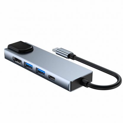 Tech-Protect USB-C Hub 5in1 v3 - USB-C хъб за свързване на допълнителна периферия за компютри и лаптопи с USB-C порт (тъмносив) 6