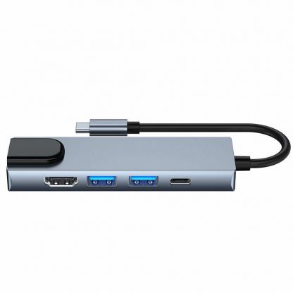 Tech-Protect USB-C Hub 5in1 v3 - USB-C хъб за свързване на допълнителна периферия за компютри и лаптопи с USB-C порт (тъмносив) 7