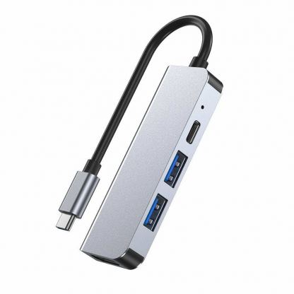 Tech-Protect USB-C Hub 4in1 v2 - USB-C хъб за свързване на допълнителна периферия за компютри и лаптопи с USB-C порт (тъмносив) 2