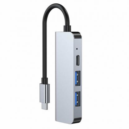 Tech-Protect USB-C Hub 4in1 v2 - USB-C хъб за свързване на допълнителна периферия за компютри и лаптопи с USB-C порт (тъмносив) 3