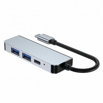 Tech-Protect USB-C Hub 4in1 v2 - USB-C хъб за свързване на допълнителна периферия за компютри и лаптопи с USB-C порт (тъмносив) 6
