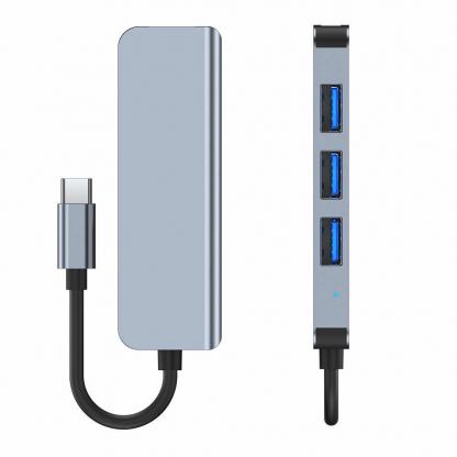 Tech-Protect USB-C Hub 4in1 v1 - USB-C хъб с 4xUSB-A порта за компютри и лаптопи с USB-C порт (тъмносив) 8
