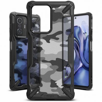 Ringke Fusion X Case - хибриден удароустойчив кейс за Xiaomi Mi 11T Pro, Xiaomi Mi 11T (черен-камуфлаж) 6