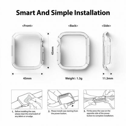 Ringke 2x Slim Watch Case - комплект от два броя качествен твърд кейс за Apple Watch 7 45мм (прозрачен и син) (2 броя) 6