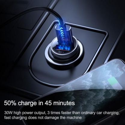 Joyroom Dual USB-A Car Charger 30W - зарядно за кола с 2xUSB-A изхода и технология за бързо зареждане (черен) 6