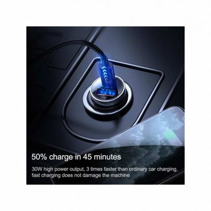 Joyroom Dual USB-A & USB-C Car Charger 30W - зарядно за кола с USB-A и USB-C изходи и технология за бързо зареждане (черен) 6