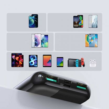 Joyroom 20W Fast Charging Power Bank 10000 mAh - преносима външна батерия с USB-C порт, и 2xUSB-A изхода (черен) 2